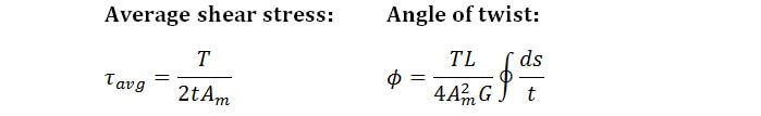 Thin-Walled Tubes with Closed Cross-Sections formula