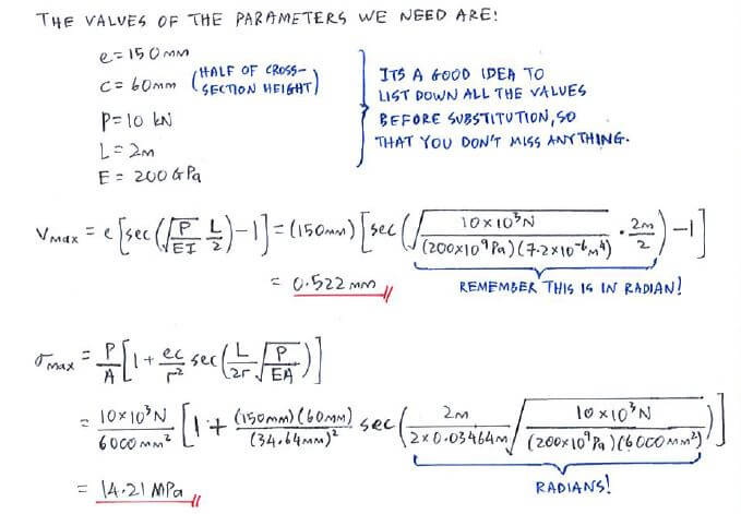 Secant Formula solution step 2